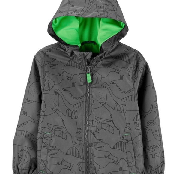 NWT 4t 4 6 dinosaur rain coat jacket slicker carters girls boys windbreaker fall - Picture 1 of 7